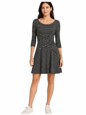 Leshop‎ Striped Fit And Flare Dress NWT